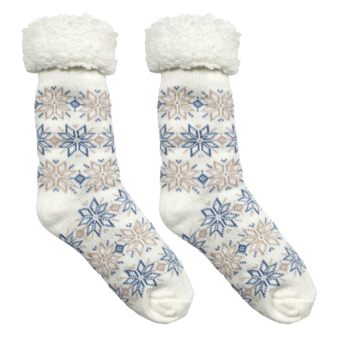 Intesi béžové vánoční ponožky se sněhovou vločkou, měkké a příjemné na dotek