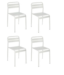 Sada 4 bílých židlí Terra