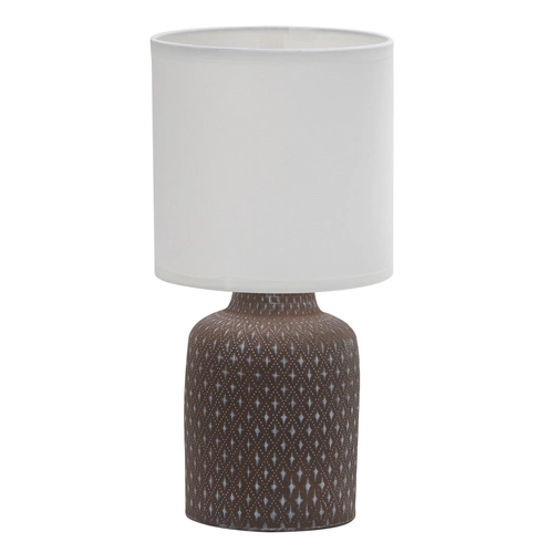 Noční lampička do ložnice Iner hnědá keramická s moderním stínidlem CANDELLUX 32 cm