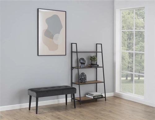 Čalouněná lavice do předsíně Glory VIC tmavě šedá prošívaná glamour Actona 95 cm šedá