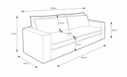 Rozkládací pohovka s úložným prostorem Ulnes, 3místná, manšestrová, antracitová, do obýváku