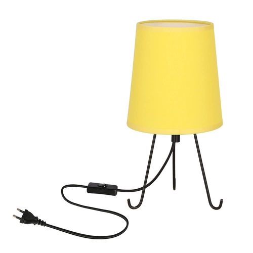 Noční lampička do ložnice Smally černá se žlutým stínidlem moderní CANDELLUX 30 cm