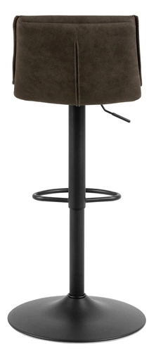 Barová židle Flynn s opěrkou, čalouněná, antracitová, výškově nastavitelná, otočná, moderní do kuchyně Actona