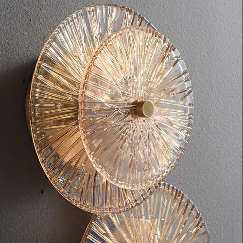 Nástěnné LED svítidlo LUXIO-4 jantarové sklo glamour do obýváku a ložnice 32 cm