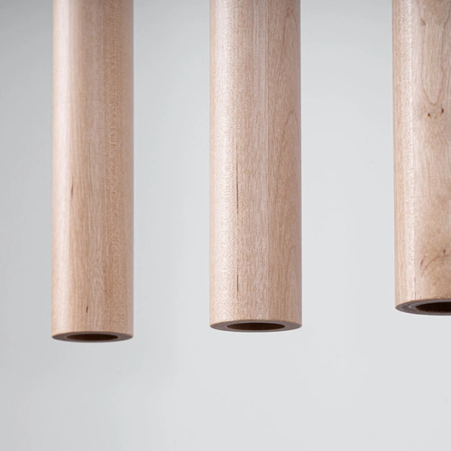 Závěsné svítidlo Pastelo 5L moderní dřevěné do obýváku a jídelny v přírodní barvě