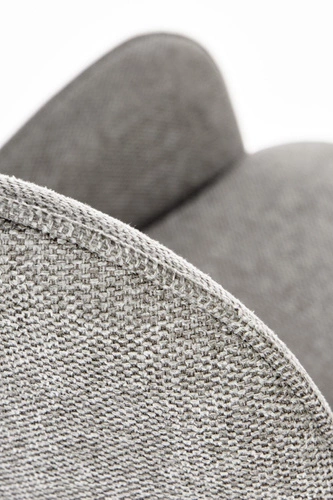 Čalouněná jídelní židle Marine šedá s područkami moderní na černých nohách Intesi