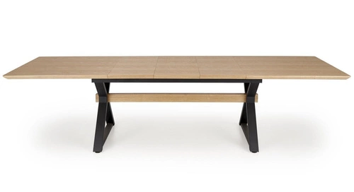 Rozkládací jídelní stůl Lorete 100x180-300 cm moderní dřevěná deska černé nohy Intesi