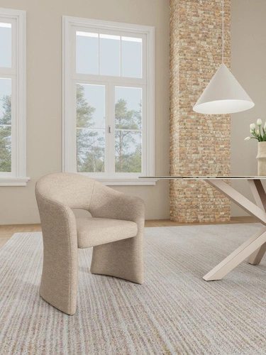 Čalouněná béžová jídelní židle s područky Tori Actona