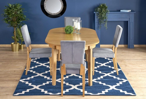 Rozkládací kulatý jídelní stůl Baros 100-200 cm moderní medový dub Intesi