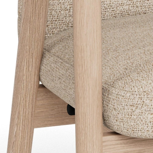 Židle Calvin Arm béžová bouclé dubová skandinávská do jídelny