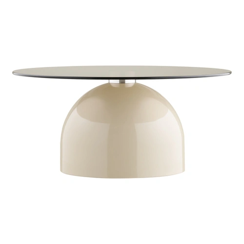 Konferenční stolek Ravello kulatý skleněný moderní šedo‑béžový 70 cm