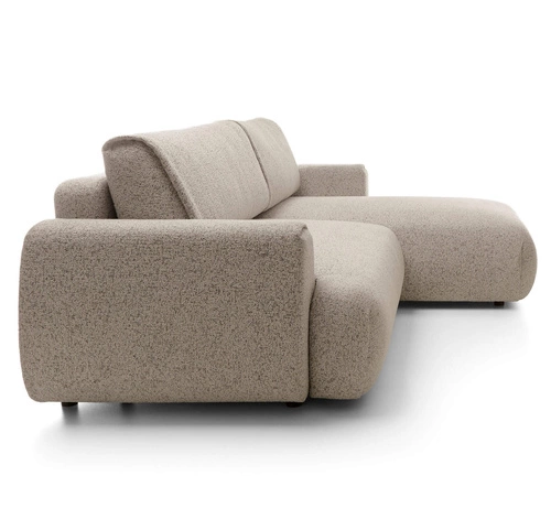 Rohová rozkládací pohovka pravá Ljung moderní béžová s úložným prostorem do obýváku Intesi