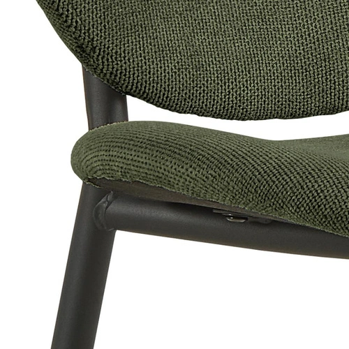 Židle Cliff zelená do jídelny moderní čalouněná na černých nohách