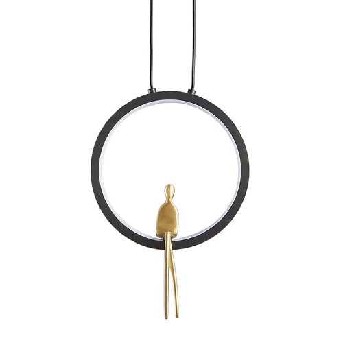 Závěsné LED svítidlo AMICI černo-zlaté 27 cm do obýváku a nad stůl výškově nastavitelné