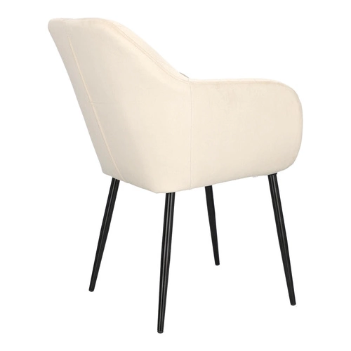 Čalouněná sametová jídelní židle Emilia Actona béžová s područkami moderní