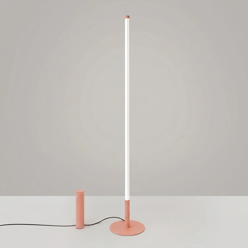 Stojací lampa do obývacího pokoje TRANG moderní LED broskvová 150 cm