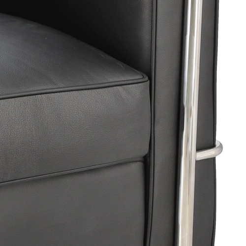 Relaxační křeslo Kubik černá pravá kůže moderní do obýváku inspirované LC2