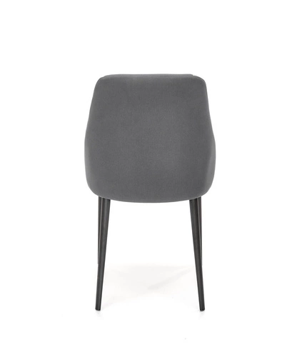 Čalouněná jídelní židle Lydie šedá moderní na lyžinách Intesi s černými nohami