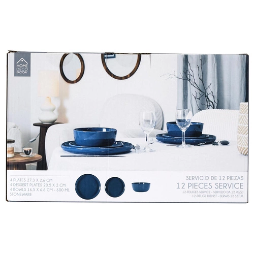 Moderní modrá jídelní sada Temp pro 4 osoby do jídelny