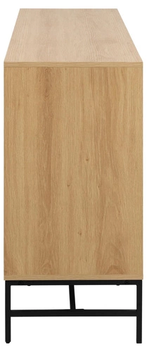 Komoda Albany moderní drásaná dub přírodní 158 cm 6 zásuvek na nožkách do obýváku Actona