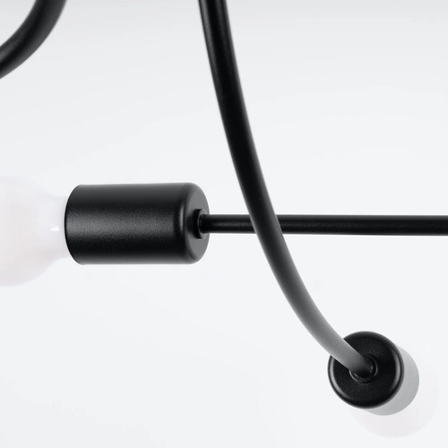 Lustr LEVAR 6 loftový černý do obýváku a jídelny stropní svítidlo 6ramenné