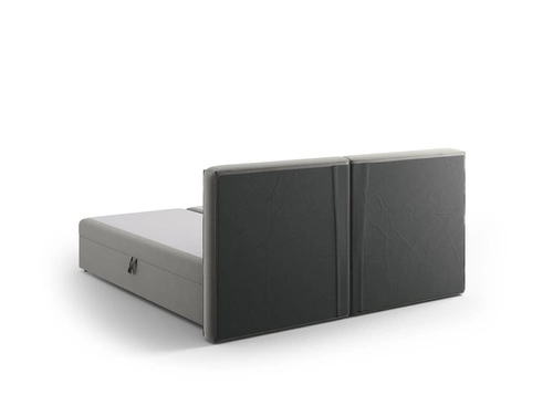 Čalouněná postel do ložnice Jodie 140x200 šedý samet s úložným prostorem glamour