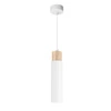 Závěsná lampa Claro bílá 1x15W GU10 bílá+dřevěný difuzor
