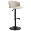 Barová židle Ella béžová s opěrkou a područkami, otočná, výškově nastavitelná, moderní do kuchyně