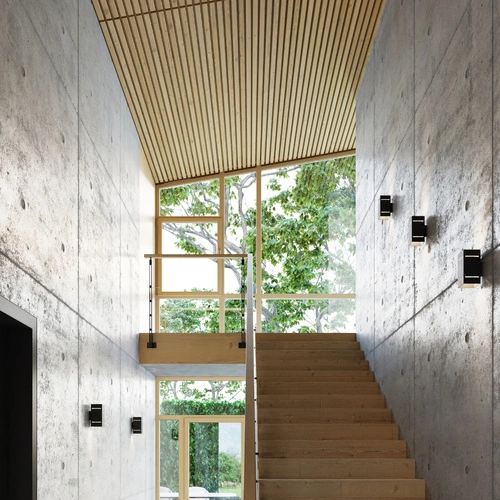 Nástěnné svítidlo Blocco černé moderní hliníkové do ložnice a obývacího pokoje Sollux