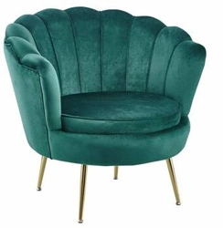 Sametové křeslo Korab VIC zelené glamour s područkami do obýváku Intesi