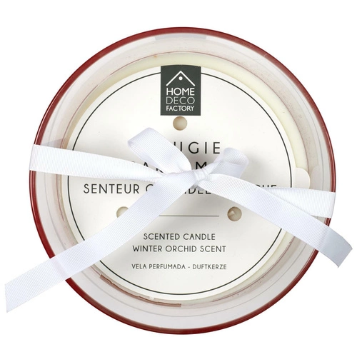 Vonná svíčka orchidej ve skleněné béžové dekorativní váze Intesi 23 cm