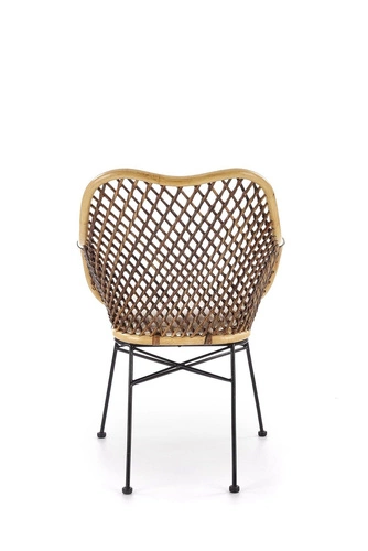 Ratanová jídelní židle Mauri boho s područkami do jídelny a obýváku hnědá Intesi