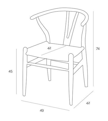 Židle Wicker Color přírodní/černá inspirovaná Wishbone