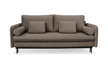 Rozkládací pohovka s úložným prostorem Diana, 3místná, skandinávský styl, béžová, do obýváku, s funkcí spaní