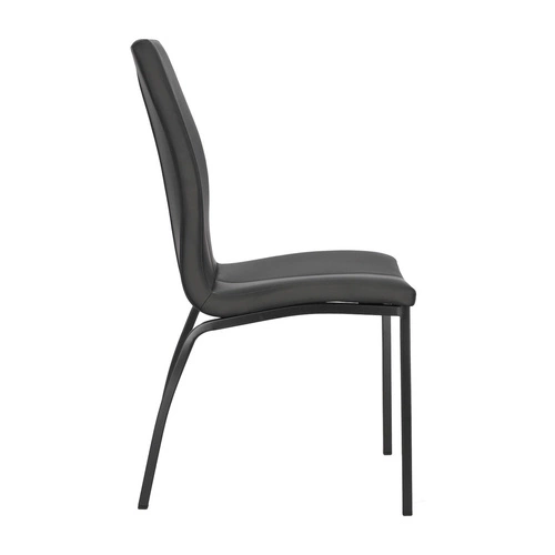 Čalouněná jídelní židle z ekokůže Asama Actona černá, moderní na kovových nohách