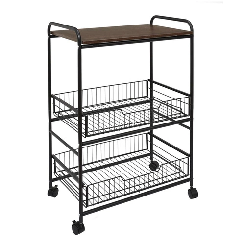 Dolie kovový barový vozík na kolečkách s policemi, moderní pojízdný stolek do obýváku