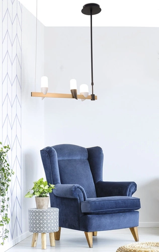 Moderní černý LED lustr Sakai 3bodový do obýváku a jídelny Ledea