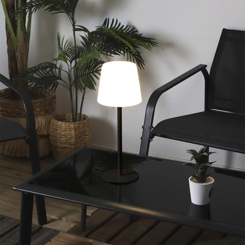 Moderní LED stolní lampa Intesi černá s USB a nastavitelnou intenzitou do obýváku a ložnice