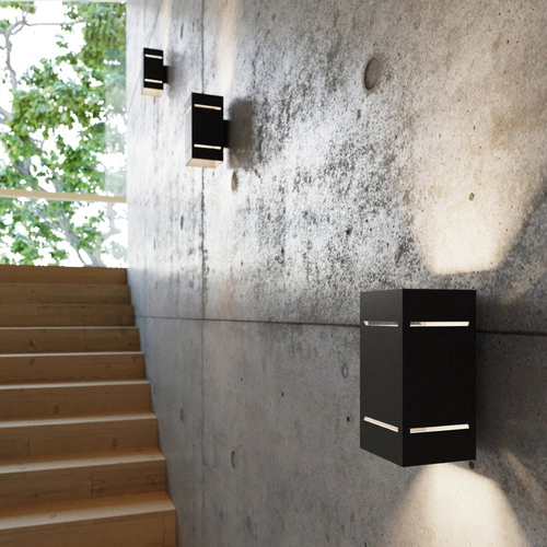 Nástěnné svítidlo Blocco černé moderní hliníkové do ložnice a obývacího pokoje Sollux