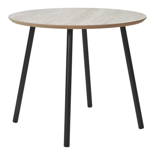 Konferenční stolek Aalst 55 cm travertin/černá