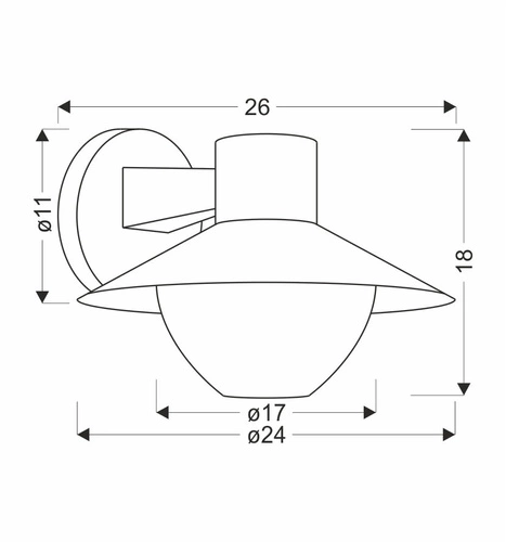 Moderní venkovní nástěnné svítidlo Cosmos černé kovové na terasu IP44 26 cm