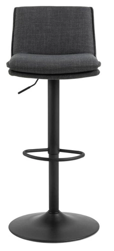Barová židle Flynn moderní čalouněná s opěrkou výškově nastavitelná otočná tmavě šedá do kuchyně Actona
