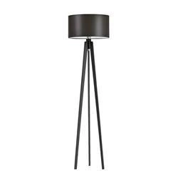 Stojací lampa do obýváku dřevěný tripod glamour MIAMI Lysne s hnědým stínidlem 148 cm