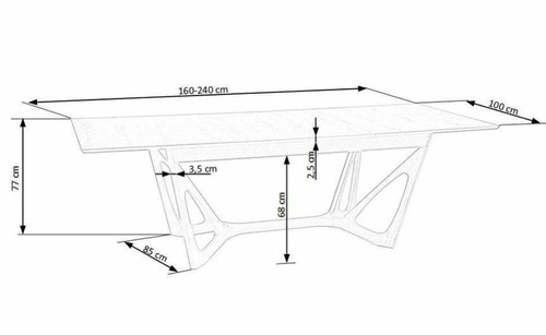 Rozkládací jídelní stůl Fenom americký ořech moderní 160-240 cm Intesi