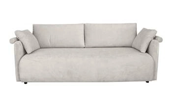 Rozkládací pohovka s funkcí spaní Mondel světle šedý manšestr 3místná s úložným prostorem do obýváku