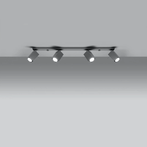 Stropní svítidlo MERIDA šedé 4xGU10 moderní kovové do obýváku a kuchyně Sollux