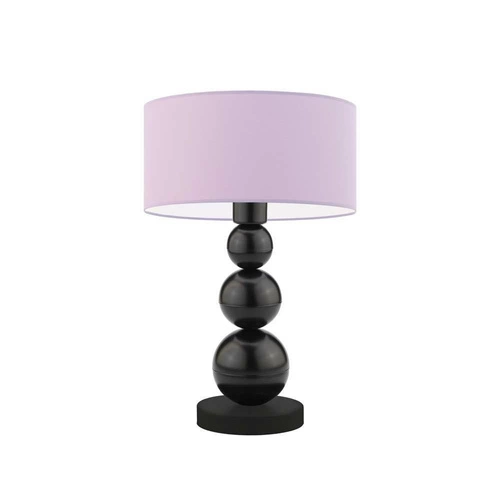 Noční lampička do ložnice moderní HONOLULU s fialovým stínidlem a černou základnou