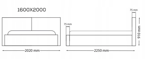 Čalouněná postel Britney 160x200 šedá s úložným prostorem moderní do ložnice