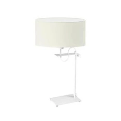 Noční lampička do ložnice Alaska moderní s ecru stínidlem na bílém podstavci LYSNE 55 cm