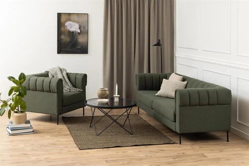 Kulatý konferenční stolek skleněný Cuxton 80 cm černý kouřový moderní do obýváku Actona